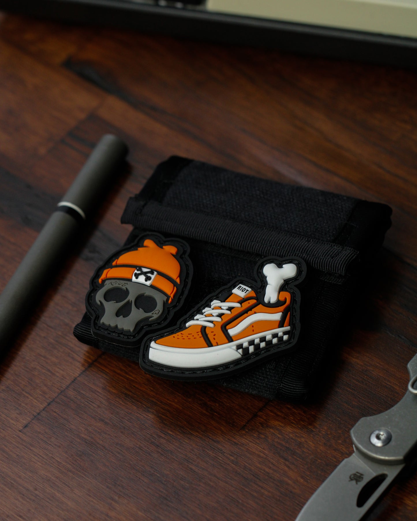 SAFETY ORANGE SNEAKER SKULL