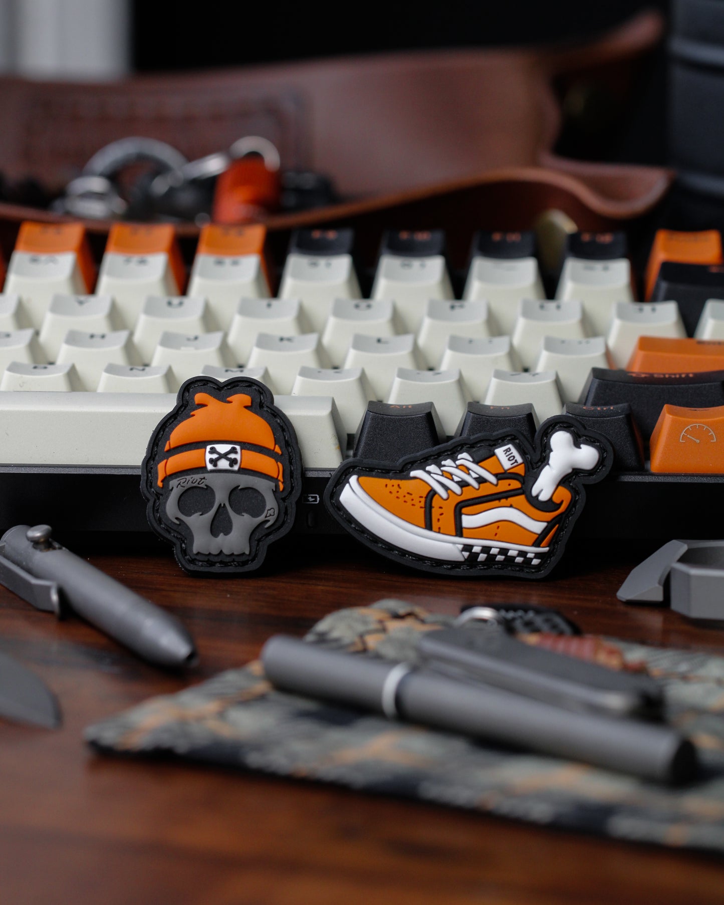 SAFETY ORANGE SNEAKER SKULL