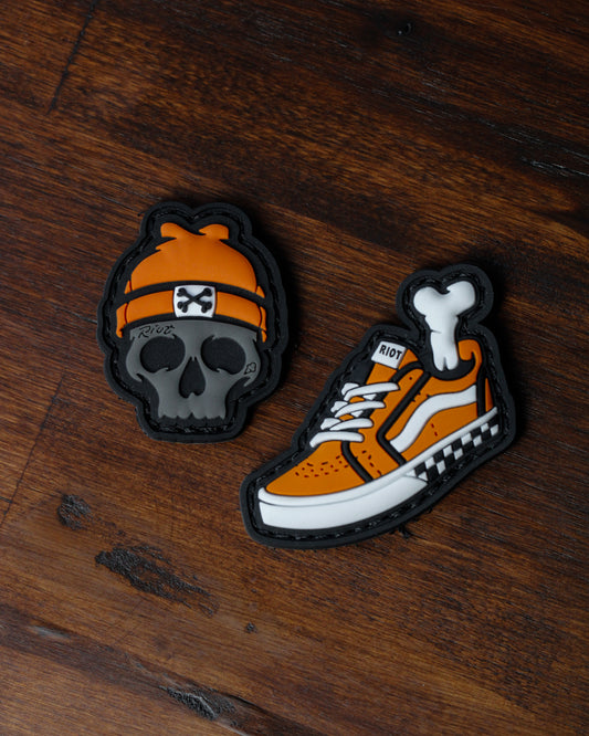 SAFETY ORANGE SNEAKER SKULL